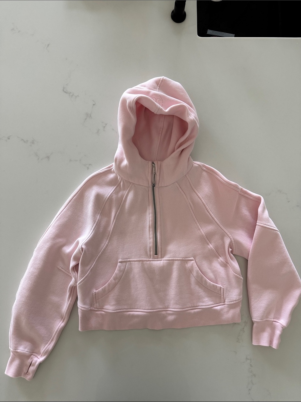 lululemon athletica Cropped Scuba Hoodie in Light Pink